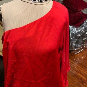Red one shoulder